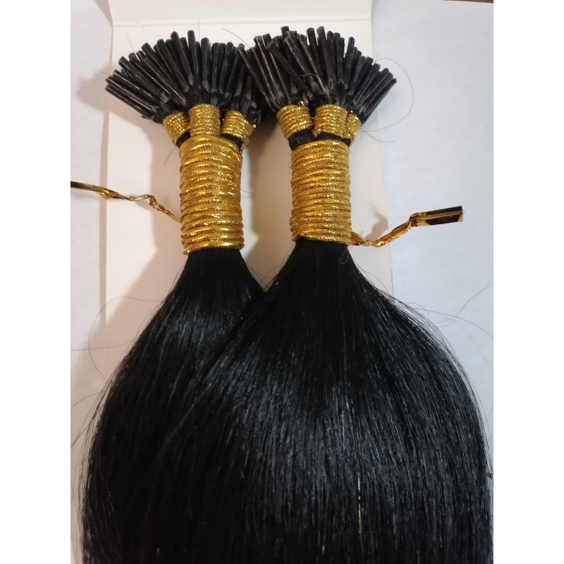 Extensión De Cabello Natural Queratina 55cm 100gramos Negro