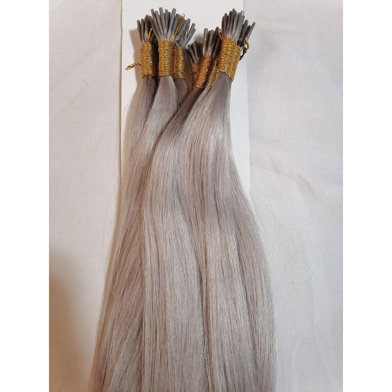 Extensión De Cabello Natural Queratina Platinadas 55 Cm