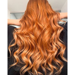 Extension De Cabello Natural Queratina Cobrizo Naranja